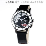 Marc Jacobs White & Black Dial Black Leather Strap Watch for Women - MBM1148 Authentic Buy Shop Now