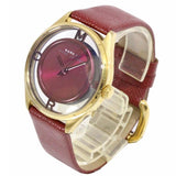 Marc Jacobs Tether Transparent Red Dial Red Leather Strap Watch for Women - MBM1377 Authentic Buy Shop Now