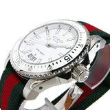 Gucci Dive White Dial Red & Green Nylon Strap Watch For Men - YA136207 Authentic Buy Shop Now