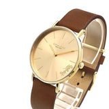 Coach Perry Gold Dial Brown Leather Strap Watch for Women - 14503331 Authentic Buy Shop Now