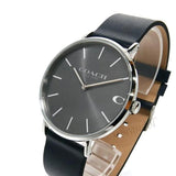 Coach Charles Grey Dial Black Leather Strap Watch for Men - 14602150 Authentic Buy Shop Now
