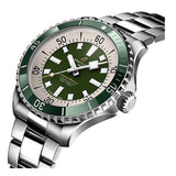 Breitling Superocean Automatic 44mm Navy Green Dial Green Rubber Strap Watch for Men - A17376A31L1A1 Authentic Buy Shop Now