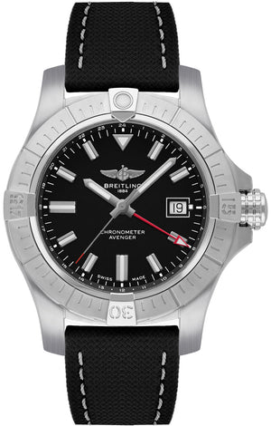 Breitling Avenger Automatic GMT 43 Black Dial Black Nylon Strap Watch for Men - A32397101B1X1 Authentic Buy Shop Now