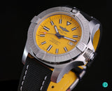 Breitling Avenger Automatic 45mm Seawolf Yellow Dial Black Nylon Strap Watch for Men - A17319101/1X2 Authentic Buy Shop Now