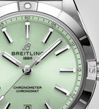 Breitling Chronomat Automatic 36 Green Dial Silver Steel Strap Watch for Women - A10380101L1A1 Authentic Buy Shop Now