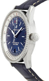 Breitling Navitimer Automatic 38mm Blue Dial Blue Leather Strap Mens Watch - A17325211C1P1 Authentic Buy Shop Now
