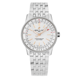 Breitling Navitimer Automatic 35 White Dial Silver Steel Strap Watch for Men - A17395F41G1A1 Authentic Buy Shop Now