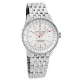 Breitling Navitimer Automatic 35 White Dial Silver Steel Strap Watch for Men - A17395F41G1A1 Authentic Buy Shop Now