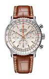 Breitling Navitimer B01 Chronograph 41 White Dial Brown Leather Strap Watch for Men - AB0139211G1P1 Authentic Buy Shop Now