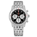 Breitling Navitimer B01 Chronograph 43 Black Dial Silver Steel Strap Watch for Men - AB0138211B1A1 Authentic Buy Shop Now
