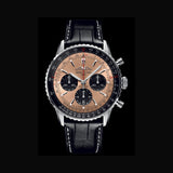 Breitling Navitimer B01 Chronograph 43 Brown Dial Black Leather Strap Watch for Men - AB0138241K1P1 Authentic Buy Shop Now