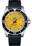 Breitling Superocean Automatic 44mm Yellow Dial Black Rubber Strap Watch for Men - A17367021I1S1 Authentic Buy Shop Now