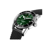 Breitling Superocean Heritage B20 Automatic 46 Green Dial Black Mesh Bracelet Watch for Men - AB2020121L1S1 Authentic Buy Shop Now
