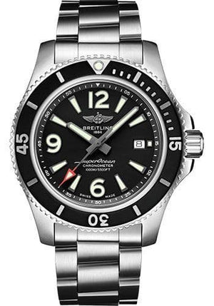 Breitling Superocean Automatic 44mm Black Dial Silver Steel Strap Watch for Men - A17367D71B1A1 Authentic Buy Shop Now