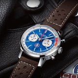 Breitling Top Time B01 Shelby Cobra Blue Dial Brown Leather Strap Watch for Men - AB01763A1C1X1 Authentic Buy Shop Now