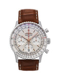 Breitling Navitimer B01 Chronograph 41 White Dial Brown Leather Strap Watch for Men - AB0139211G1P1 Authentic Buy Shop Now
