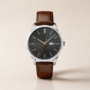 Lacoste Vienna Grey Dial Brown Leather Strap Watch for Men - 2011045 Authentic Buy Shop Now