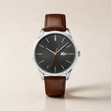Lacoste Vienna Grey Dial Brown Leather Strap Watch for Men - 2011045 Authentic Buy Shop Now