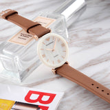 Emporio Armani Gianni T Bar Quartz Mother of Pearl White Dial Brown Leather Strap Watch For Women - AR11040 Authentic Buy Shop Now