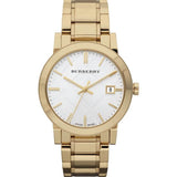 Burberry The City Silver Dial Gold Steel Strap Unisex Watch - BU9003 Authentic Buy Shop Now