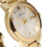Burberry The City Silver Dial Gold Steel Strap Unisex Watch - BU9003 Authentic Buy Shop Now
