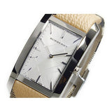Burberry The Pioneer Silver Dial Haymarket Beige Leather Strap Watch for Women - BU9406 Authentic Buy Shop Now