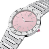 Bvlgari Bvlgari Bvlgari Quartz Pink Dial Silver Steel Strap Watch for Women - BVLGARI103711 Authentic Buy Shop Now