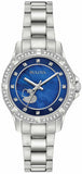 Bulova Crystal Collection Blue Mother of Pearl Dial Silver Steel Strap Watch for Women - 96L238 Authentic Buy Shop Now
