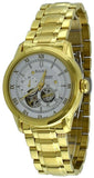 Bulova BVA Skeleton Silver Dial Gold Steel Strap Watch for Men - 97A108 Authentic Buy Shop Now
