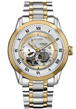 Bulova BVA Skeleton Silver Dial Two Tone Steel Strap Watch for Men - 98A123 Authentic Buy Shop Now