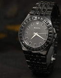 Bulova Crystal Collection Phantom Black Dial Black Steel Strap Watch for Men - 98A240 Authentic Buy Shop Now