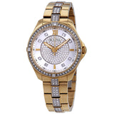 Bulova Crystal Collection Silver Crystal Dial Gold Steel Strap Watch for Women - 98L228 Authentic Buy Shop Now