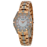 Bulova Crystal Mother of Pearl Dial Rose Gold Steel Strap Watch for Women - 98L197 Authentic Buy Shop Now