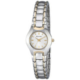Bulova Classic White Dial Two Tone Steel Strap Watch for Women - 98T84 Authentic Buy Shop Now