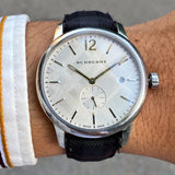 Burberry Classic Round Cream Dial Black Leather Strap Watch for Men - BU10008 Authentic Buy Shop Now