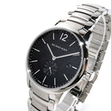 Burberry The Classic Round Black Dial Silver Steel Strap Watch for Men - BU10005 Authentic Buy Shop Now