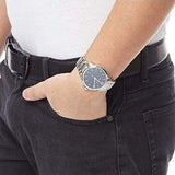 Burberry The Classic Round Black Dial Silver Steel Strap Watch for Men - BU10005 Authentic Buy Shop Now