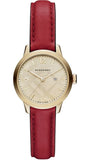 Burberry The Classic Gold Dial Red Leather Strap Watch for Women - BU10102 Authentic Buy Shop Now