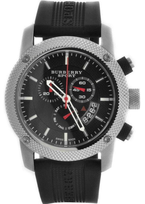 Burberry Endurance Sport Chronograph Black Dial Black Rubber Strap Watch for Men - BU7700 Authentic Buy Shop Now