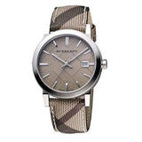 Burberry The City Grey Dial Checked Grey Leather Strap Watch for Women - BU9118 Authentic Buy Shop Now