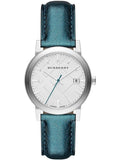 Burberry White Dial Turquoise Leather Strap Watch for Women - BU9120 Authentic Buy Shop Now