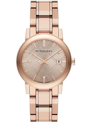 Burberry The City Diamonds Rose Gold Dial Rose Gold Steel Strap Watch for Women - BU9126 Authentic Buy Shop Now