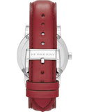 Burberry The City Silver Dial Red Leather Strap Watch for Women - BU9129 Authentic Buy Shop Now