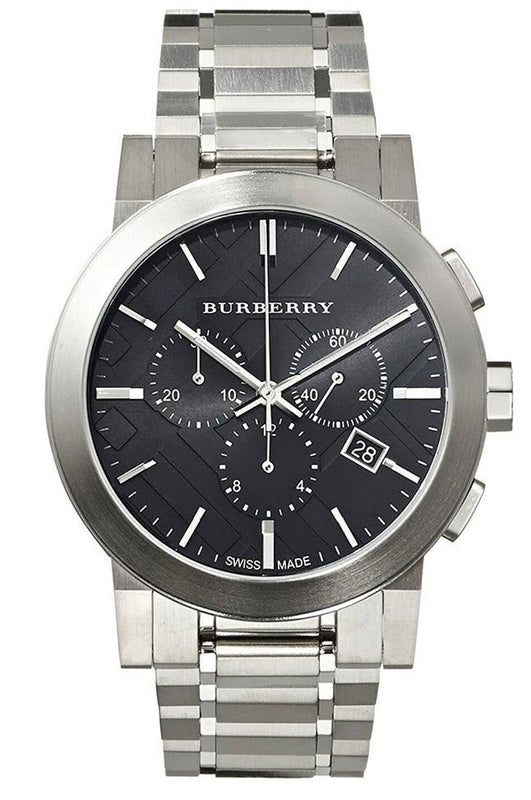 Burberry The City Black Dial Silver Steel Strap Watch for Men - BU9351 Authentic Buy Shop Now