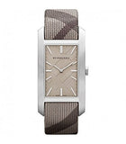 Burberry Nova Check Silver Dial Two Tone Leather Strap Watch For Women - BU9404 Authentic Buy Shop Now
