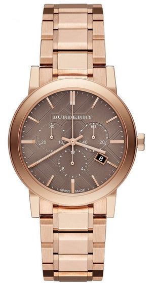 Burberry The City Grey Dial Rose Gold Steel Strap Unisex Watch - BU9754 Authentic Buy Shop Now