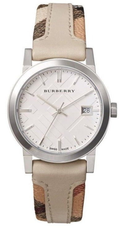 Burberry The City White Dial Beige Leather Strap Watch for Women - BU9132 Authentic Buy Shop Now