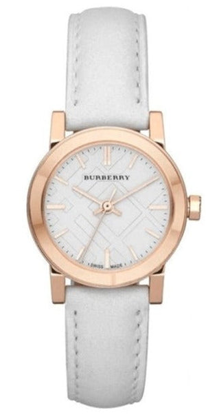 Burberry The City White Dial White Leather Strap Watch for Women - BU9209 Authentic Buy Shop Now
