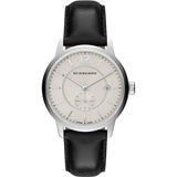 Burberry The Classic Horseferry Beige Dial Black Leather Strap Watch for Men - BU10000 Authentic Buy Shop Now