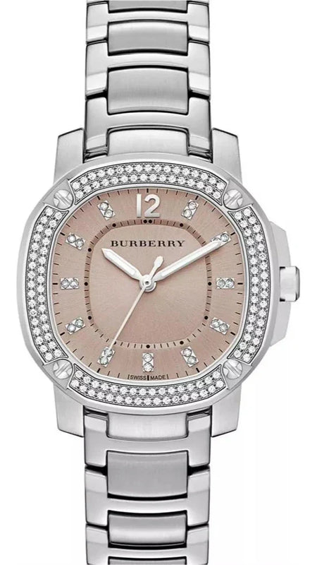 Burberry The Britain Diamonds Brown Dial Silver Steel Strap Watch for Women - BBY1803 Authentic Buy Shop Now